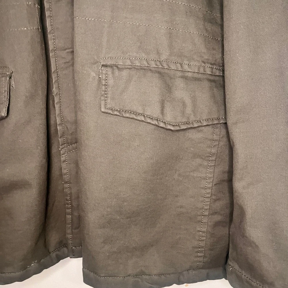 WenVen Mens Military Cotton Jacket Fleece Lined Hooded Parka Olive Green XL - Picture 4 of 8